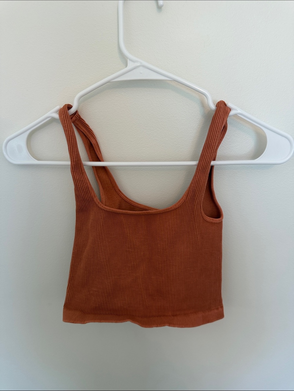 Free People Ribbed Crop Tank in Rust